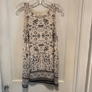 Max Studio Flowy Boho Floral Sleeveless Top Large